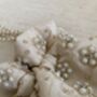 Cream Handcrafted Embroidered Pearl Potli Bag/Wrist Bag, thumbnail 9 of 10