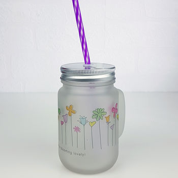 Personalised Flowers Frosted Mason Jar, 4 of 6