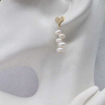 Heartfelt Pearl String Earrings, 2 of 3