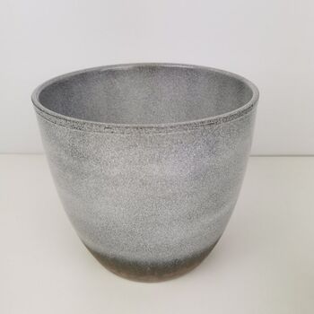 Semi Glazed Moon Grey Ceramic Indoor Plant Pots, 2 of 3