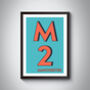 M2 Deansgate, Manchester Typography Postcode Print, thumbnail 1 of 2