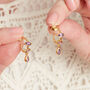 Purple Amethyst Gold Vermeil Hoop Studs, thumbnail 6 of 8