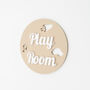 Play Room Door Sign – Beige Acrylic Circle, thumbnail 3 of 5
