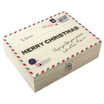 Personalised Retro Mail Christmas Vegan Snacks Box, 4 of 5