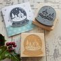 Christmas Church Snowglobe Rubber Stamp, thumbnail 1 of 2
