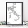Personalised Italy Pin Board Map With Pins, thumbnail 1 of 7