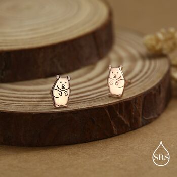 Kawaii Hamster Stud Earrings Sterling Silver, 5 of 12