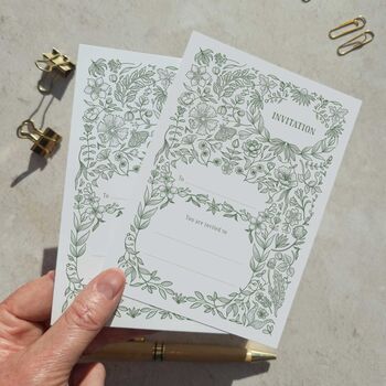 Botanical Florals Ready To Write Invitations, 2 of 9
