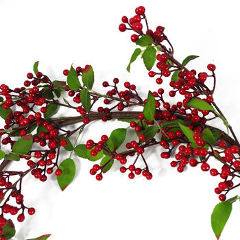 150cm Luxury Christmas Natural Look Red Berry Garland, 5 of 5
