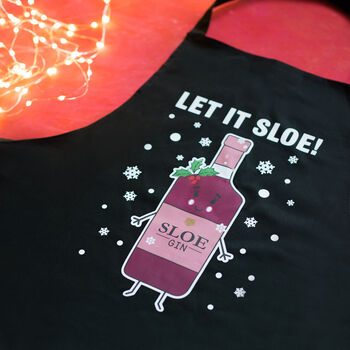 'Let It Sloe' Funny Christmas Apron, 4 of 5