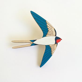 Wooden Swallow Brooch, 6 of 7
