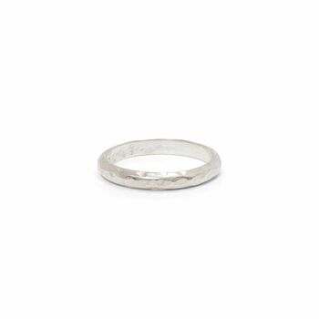 Hammered Dome Stacking Ring Sterling Silver, 3 of 4