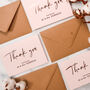 Personalised Wedding Thank You Cards In Pink And Gold, thumbnail 1 of 9