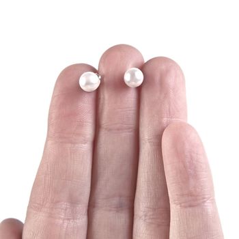 Pearl Silver Stud Earrings, 3 of 8