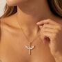 Gold Winged Cross Necklace, thumbnail 2 of 5