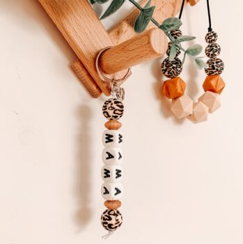 Handmade Leopard Mama Keychain | Bag Charm | Mum Gift, 2 of 2