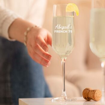 Personalised Engraved Flute, Custom Cocktail Glass Gift For Friends, 8 of 10