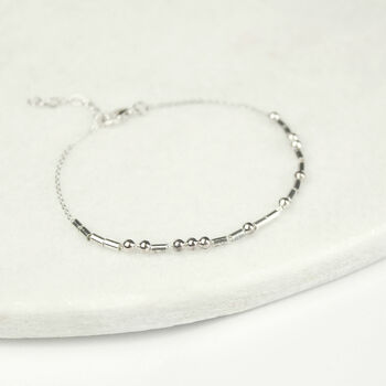 One Day At A Time Morse Code Bracelet In Sterling Silver 925, 3 of 8
