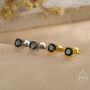 Sterling Silver Natural Moss Agate Stud Earrings, thumbnail 3 of 12