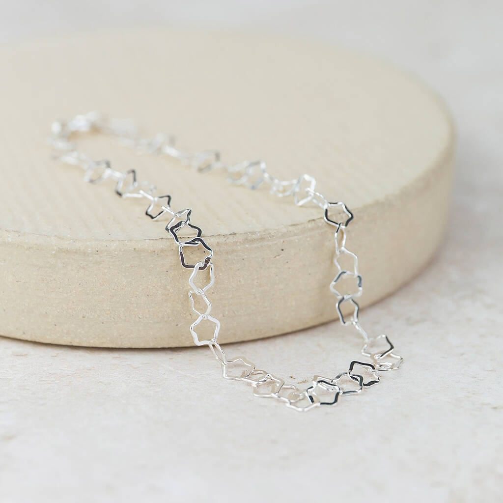 Sterling Silver Mini Star Chain Bracelet, 1 of 4