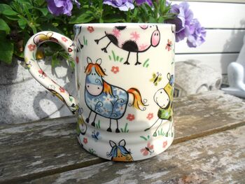 Tankard Mug In Crazy Farm Design, 3 of 8