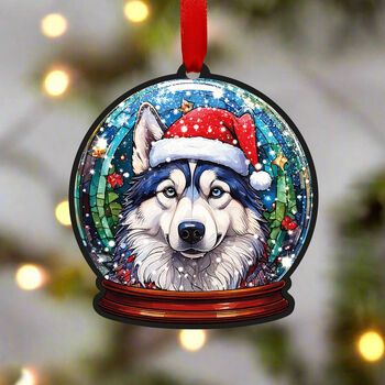 Husky Dog Tree Decoration, 2 of 2