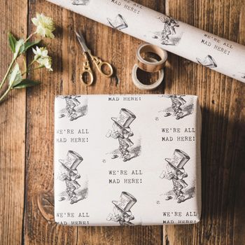 Alice In Wonderland 'We're All Mad Here' Gift Wrap, 4 of 5