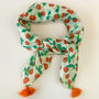 Cherry Print Cotton Blend Square Scarf, thumbnail 2 of 4