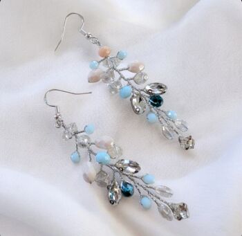 Turquoise Crystal Drop Earrings, 2 of 4