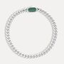Silver Malachite Gemstone Cuban Bracelet For Men, thumbnail 2 of 11
