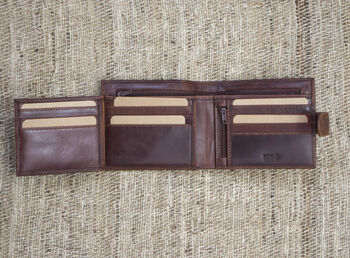 Personalised Mens Tan And Brown Leather Wallet Rfid, 9 of 11