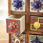 Hand Painted Multicoloured Ceramic Six Drawer Chest, thumbnail 2 of 7