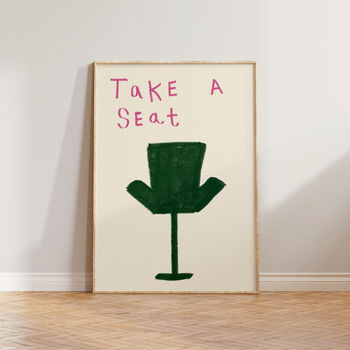 Take A Seat Retro Living Room Wall Art Print, 5 of 10