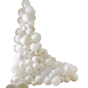 White And Cream Balloon Arch With Pearls, 2 of 2