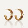 Esme Gemstone Gold Hoop Earrings, thumbnail 7 of 8