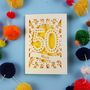 Personalised 50th Birthday Card Papercut Spotty Design, thumbnail 7 of 8