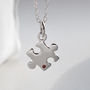 Sterling Silver And Ruby Jigsaw Puzzle Necklace, thumbnail 1 of 5