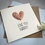 Love You Nanny 3D Heart Birthday Card, thumbnail 4 of 4