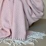 Soft Chevron Tassel Fringed Scarf In Pale Pink, thumbnail 3 of 3