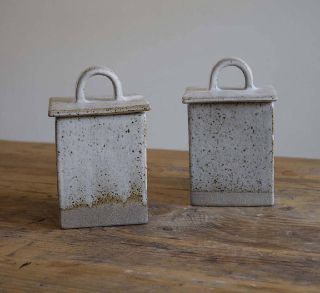 Square Storage Jar With Lid By TOM BUTCHER CERAMICS