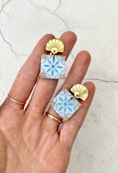 Luiza Cracked Tile Earrings, 2 of 3