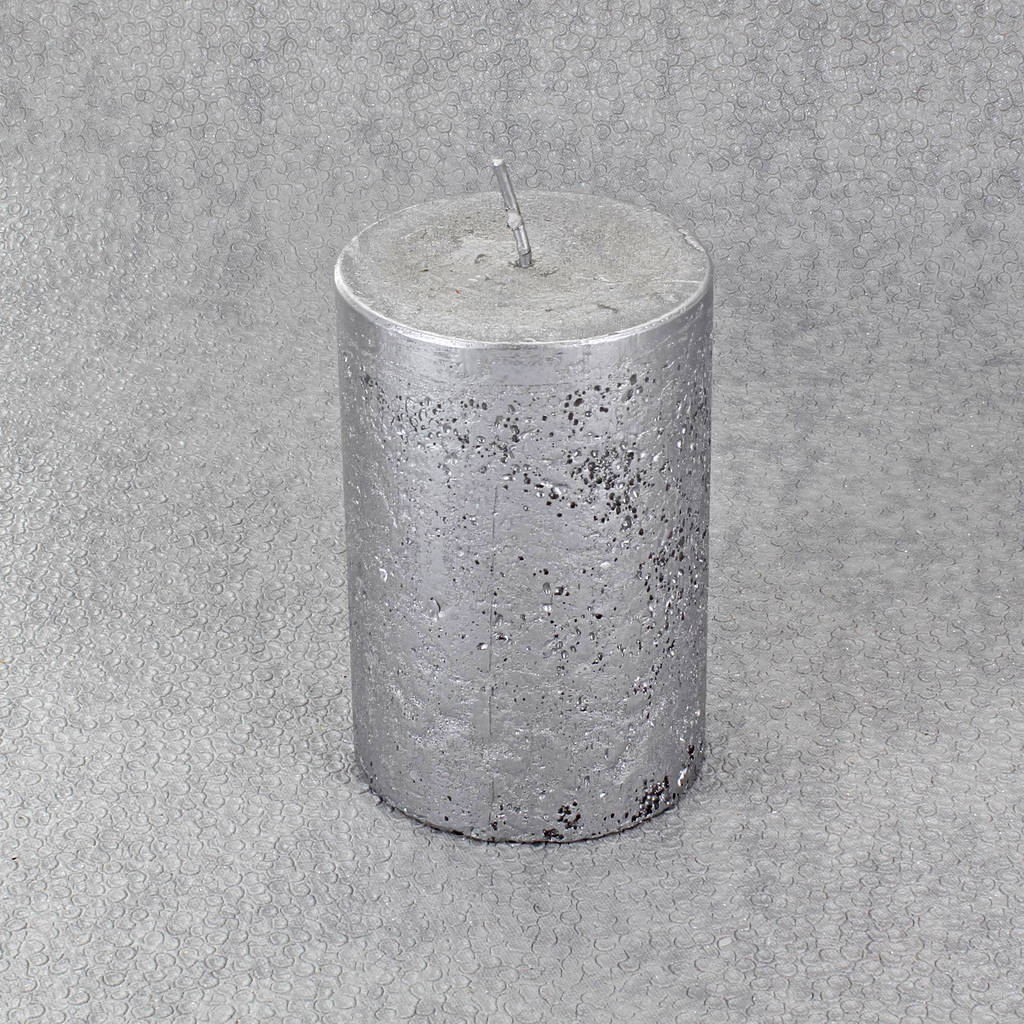 Pillar Candle Silver By G Decor | Notonthehighstreet.com