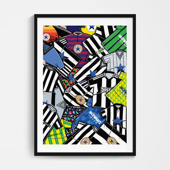 Newcastle United Football Shirt Mash Up Print, 2 of 3