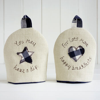 Personalised Sapphire 45th, 65th Anniversary Egg Cosies, 3 of 7