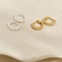 Evie Cubic Zirconia Gold Huggies, thumbnail 5 of 7