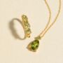 Emerald And Peridot Pear Cut Half Eternity Band In Sterling Silver And Gold Vermeil, thumbnail 3 of 11