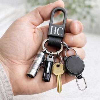 Personalised Engraved Mens Key Clip Handy Bag Charm, 2 of 3