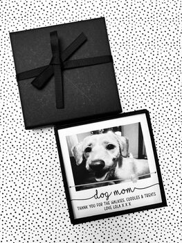 Sterling Silver Dog Mom Necklace And Gift Box With Photo, 3 of 8