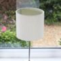 Handmade Drum Lampshade In Pink Ditsy Leaf, thumbnail 2 of 3