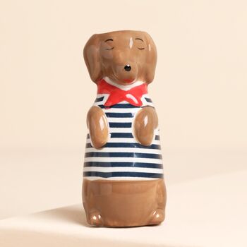 Ceramic Sausage Dog Bud Vase, 2 of 4